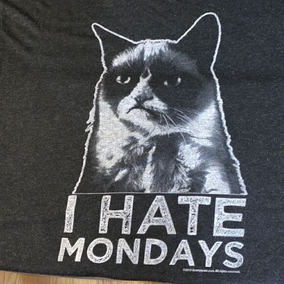 Grumpy Cat I Hate Mondays t shirt XXL - Picture 1 of 6